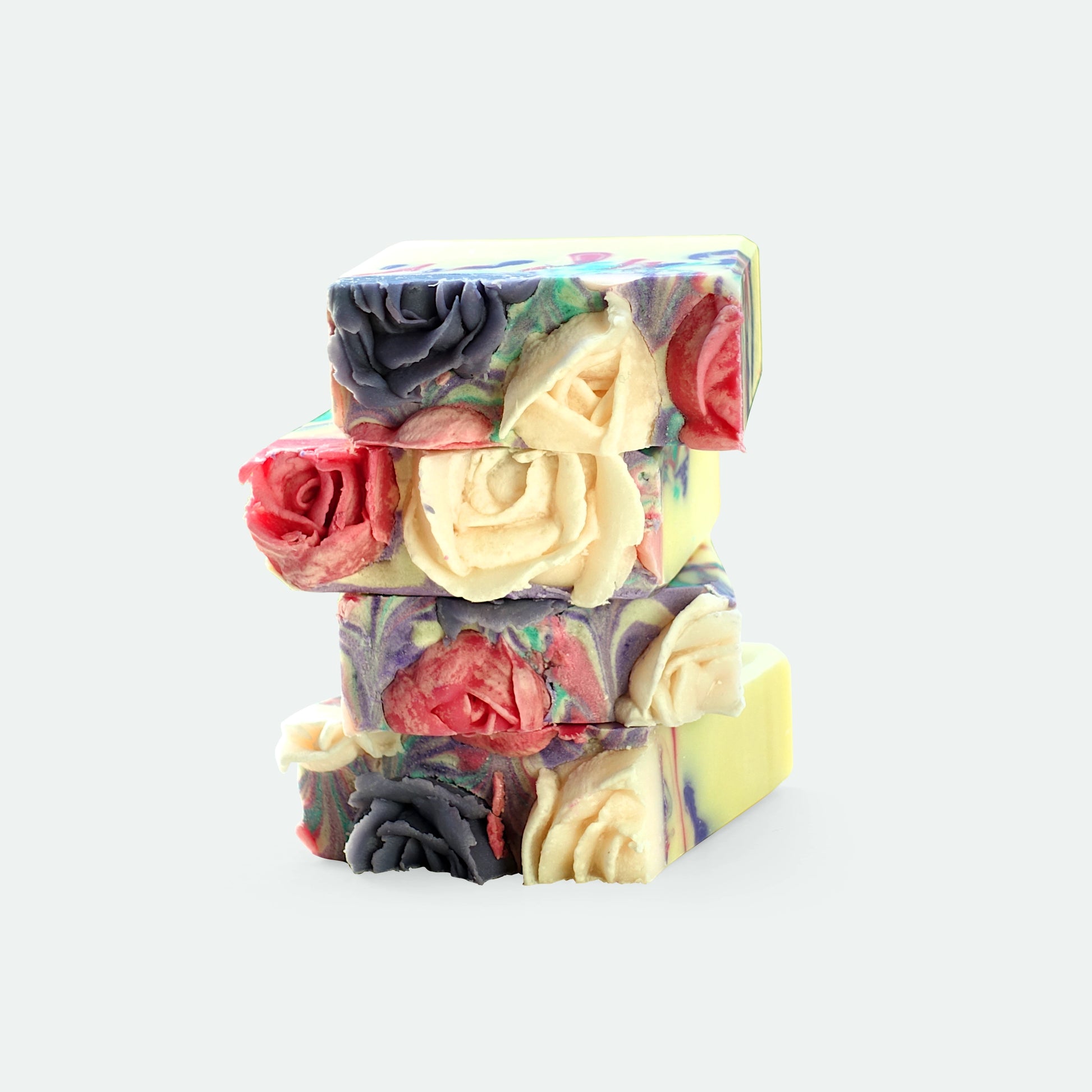 seife flower show blumen rot gelb dunkelblau